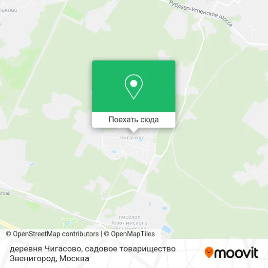 Карта деревня Чигасово, садовое товарищество Звенигород