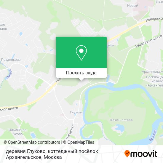 Карта деревня Глухово, коттеджный посёлок Архангельское