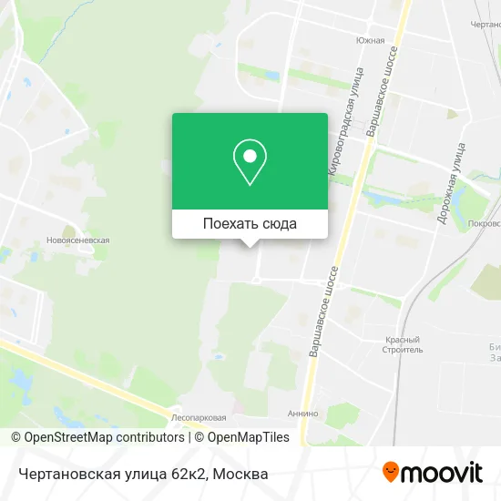 Карта Чертановская улица 62к2