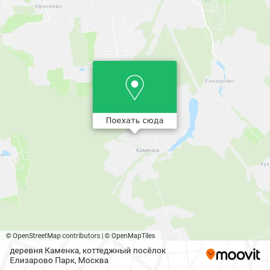 Карта деревня Каменка, коттеджный посёлок Елизарово Парк