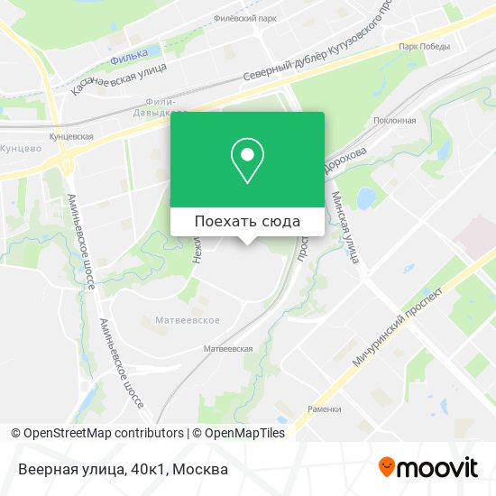 Карта Веерная улица, 40к1