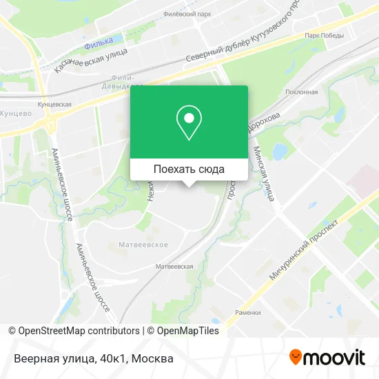 Карта Веерная улица, 40к1