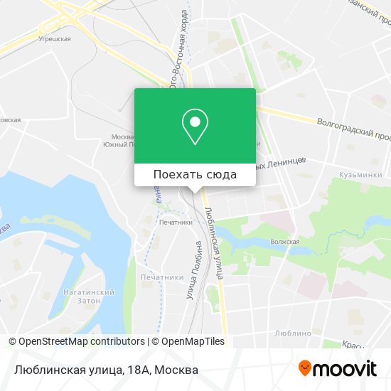 Карта Люблинская улица, 18А