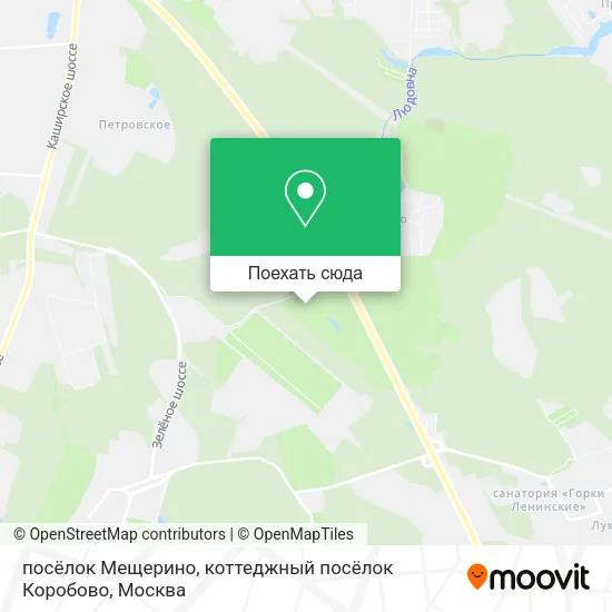Карта посёлок Мещерино, коттеджный посёлок Коробово