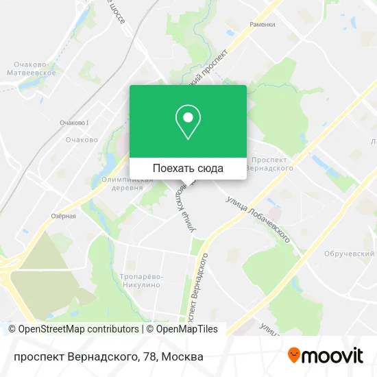 Карта проспект Вернадского, 78