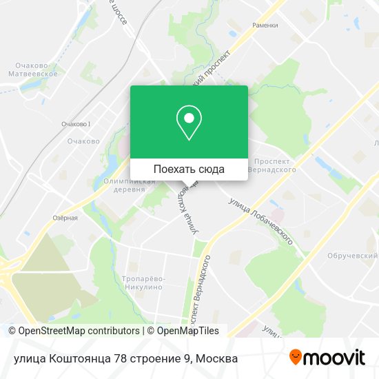 Карта улица Коштоянца 78 строение 9