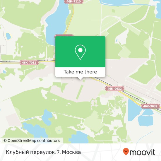 Карта Клубный переулок, 7