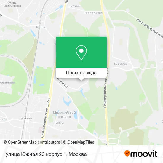 Карта улица Южная 23 корпус 1