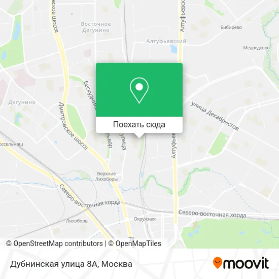Карта Дубнинская улица 8А