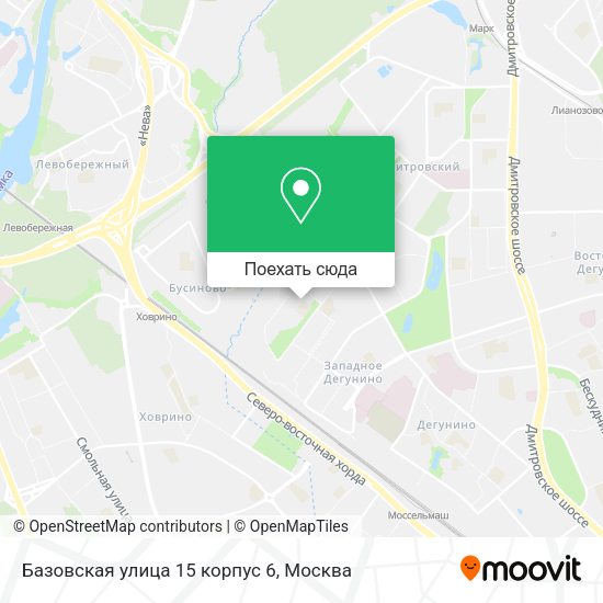 Карта Базовская улица 15 корпус 6