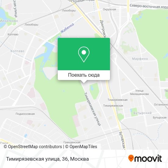 Карта Тимирязевская улица, 36