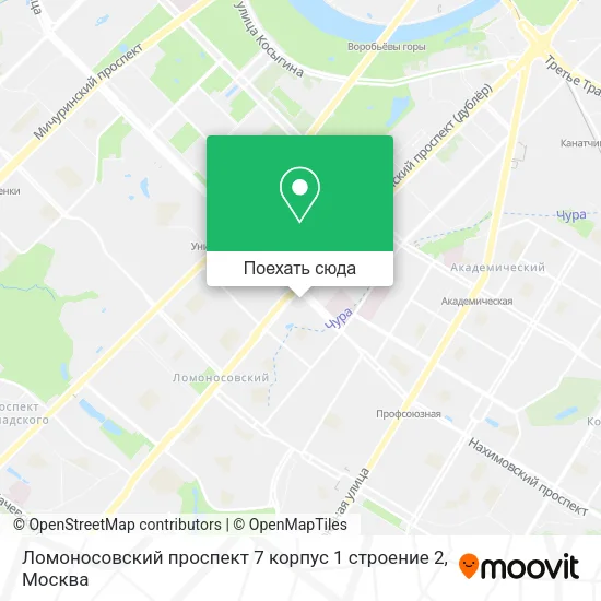 Карта Ломоносовский проспект 7 корпус 1 строение 2