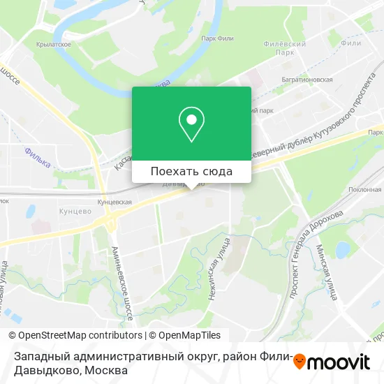 Карта Западный административный округ, район Фили-Давыдково