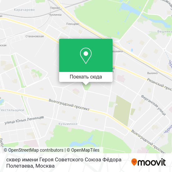 Карта сквер имени Героя Советского Союза Фёдора Полетаева