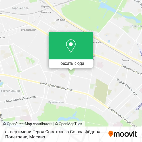 Карта сквер имени Героя Советского Союза Фёдора Полетаева