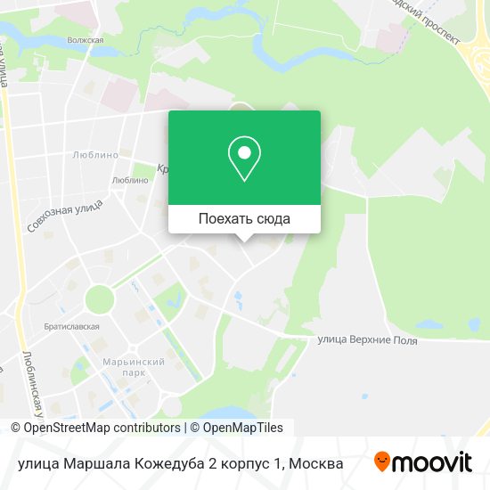 Карта улица Маршала Кожедуба 2 корпус 1