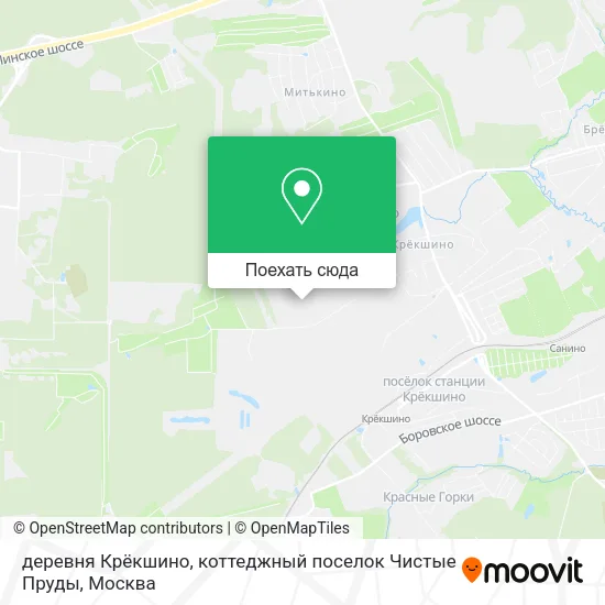 Карта деревня Крёкшино, коттеджный поселок Чистые Пруды