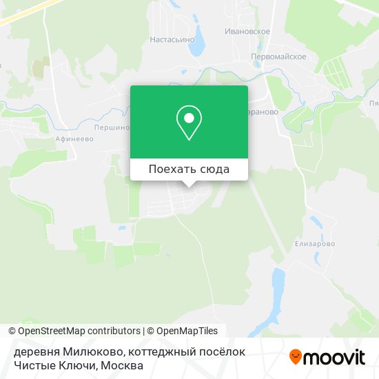 Карта деревня Милюково, коттеджный посёлок Чистые Ключи