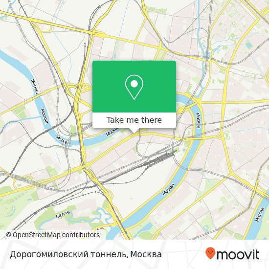 Карта Дорогомиловский тоннель