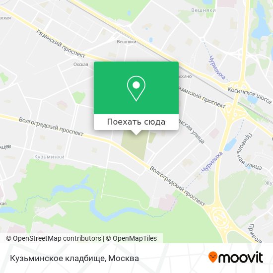 Карта Кузьминское кладбище