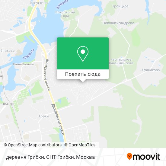 Карта деревня Грибки, СНТ Грибки