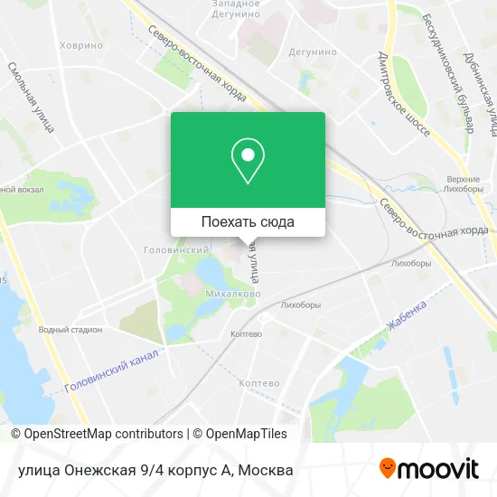 Карта улица Онежская 9/4 корпус А