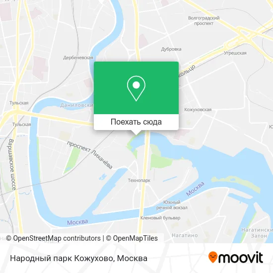 Карта Народный парк Кожухово