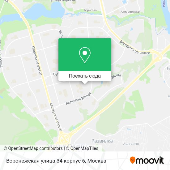 Карта Воронежская улица 34 корпус 6