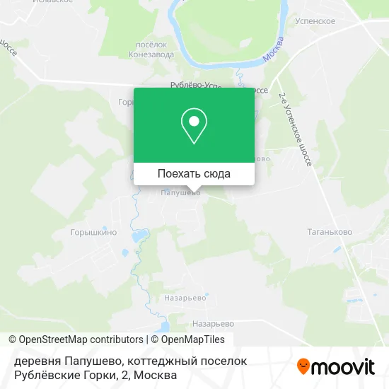 Карта деревня Папушево, коттеджный поселок Рублёвские Горки, 2