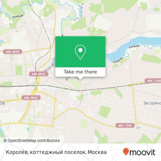 Карта Королёв, коттеджный поселок