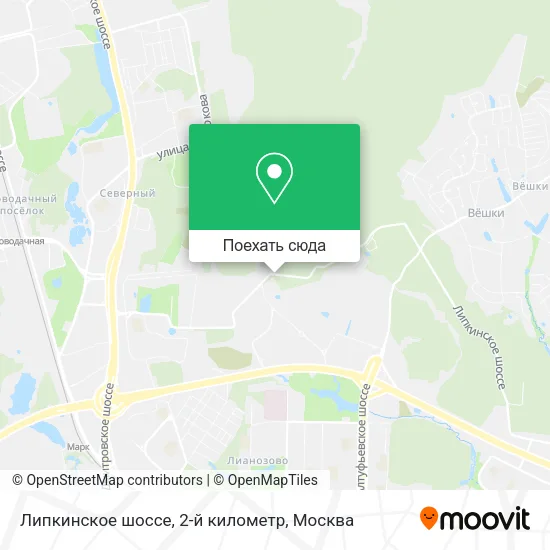 Карта Липкинское шоссе, 2-й километр