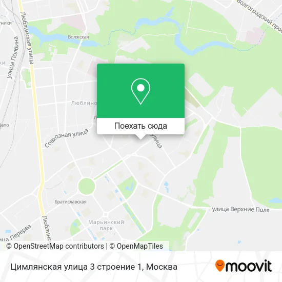 Карта Цимлянская улица 3 строение 1