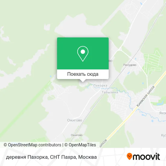 Карта деревня Пахорка, СНТ Пахра