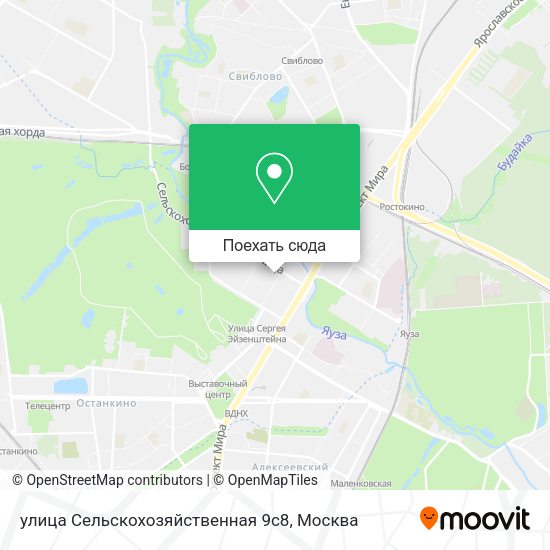 Карта улица Сельскохозяйственная 9с8