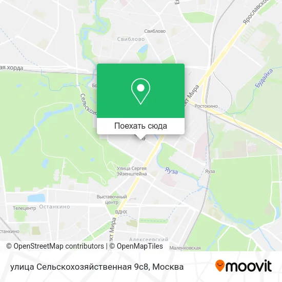 Карта улица Сельскохозяйственная 9с8