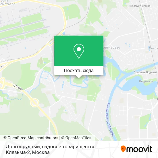Карта Долгопрудный, садовое товарищество Клязьма-2