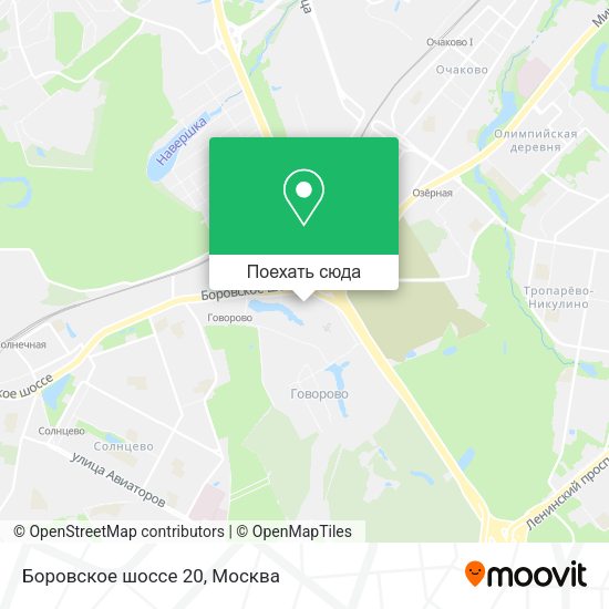 Карта Боровское шоссе 20