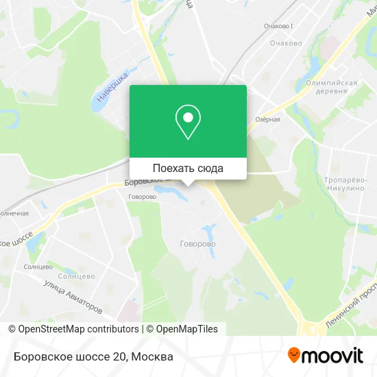 Карта Боровское шоссе 20
