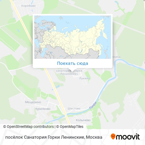 Карта посёлок Санатория Горки Ленинские