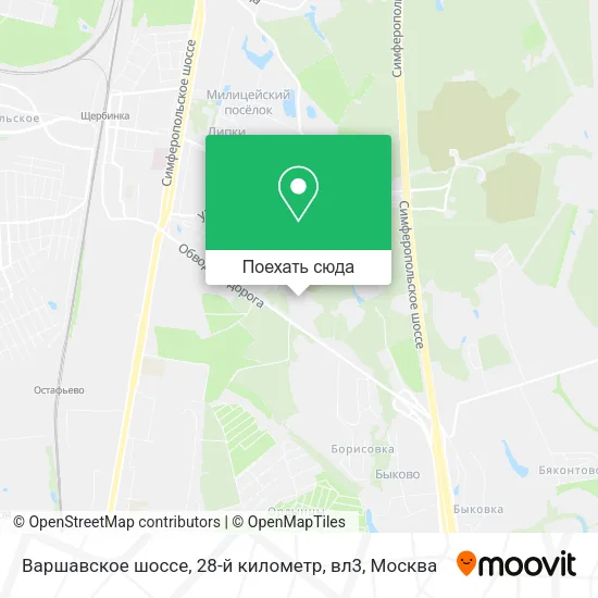 Карта Варшавское шоссе, 28-й километр, вл3