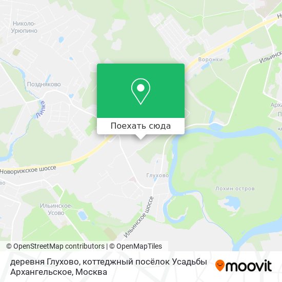 Карта деревня Глухово, коттеджный посёлок Усадьбы Архангельское