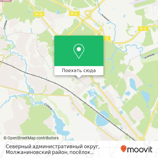 Карта Северный административный округ, Молжаниновский район, посёлок Новоподрезково