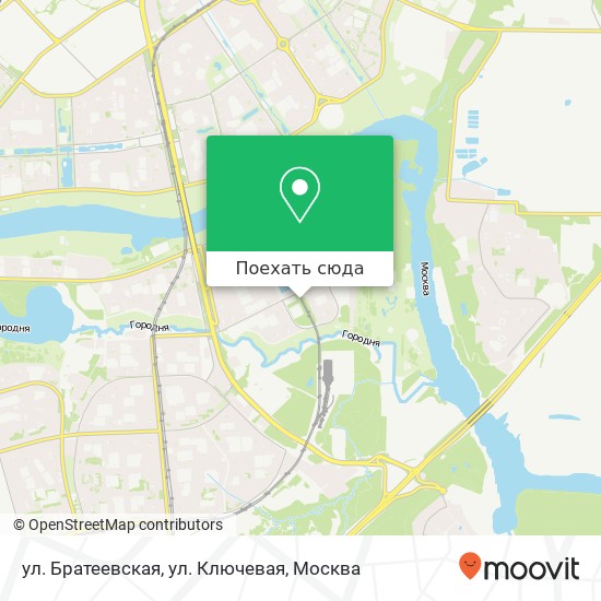 Карта ул. Братеевская, ул. Ключевая