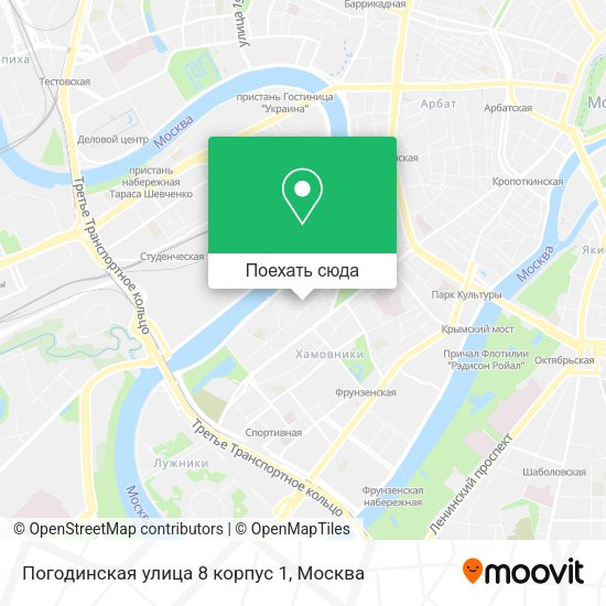 Карта Погодинская улица 8 корпус 1