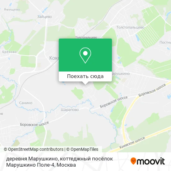 Карта деревня Марушкино, коттеджный посёлок Марушкино Поле-4