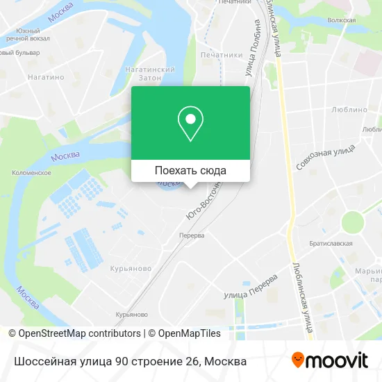 Карта Шоссейная улица 90 строение 26