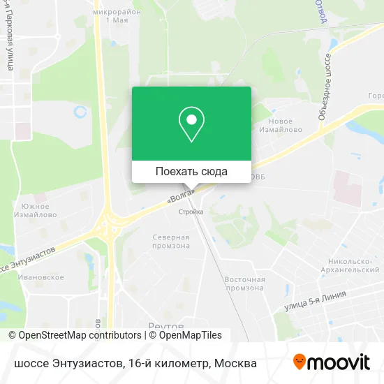 Карта шоссе Энтузиастов, 16-й километр