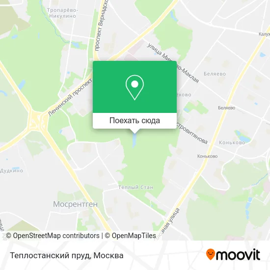 Карта Теплостанский пруд