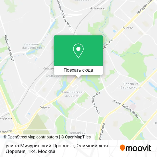 Карта улица Мичуринский Проспект, Олимпийская Деревня, 1к4
