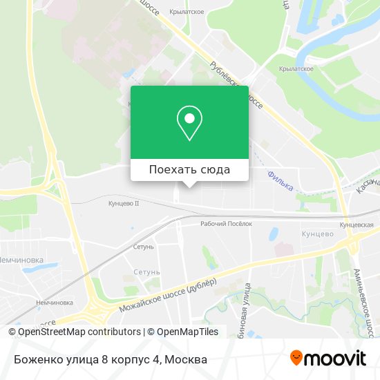 Карта Боженко улица 8 корпус 4